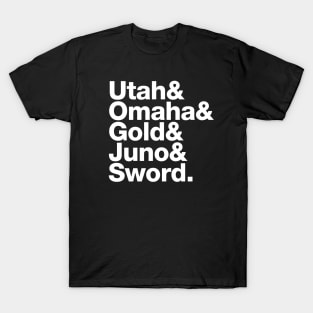 D-Day Beaches Normandy "Utah & Omaha & Gold & Juno & Sword" T-Shirt